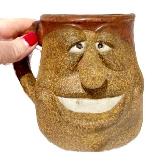 Vintage Studio Art Pottery Ugly Face Coffee Tea Mug Funny Whimsical - Picture 2 of 9